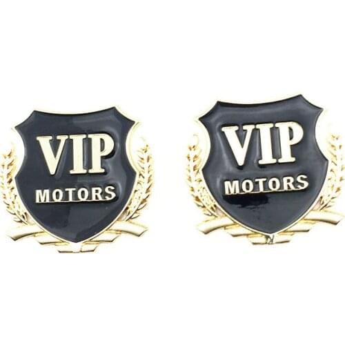 2 pcs. Lot of 3D car door logo windows chrome plated badge body badge sticker motorcycle metal jewelry VIP sticker