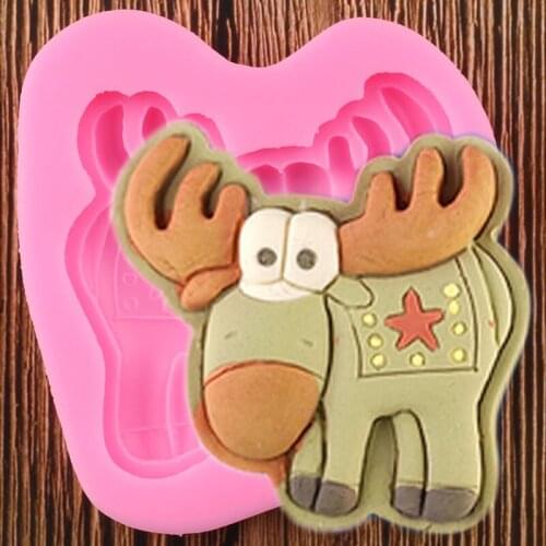3D Animals Deer Silicone Molds Christmas Elk Fondant Cake Decorating Tools Cookie Baking Candy Clay Chocolate Gumpaste Moulds