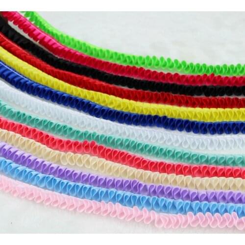 5Yards/Lot 1.5cm Chiffon Tape Ribbon Pleated Lace Trim Patchwork Material DIY Apparel Sewing Fabric Crafts Accessories Lace