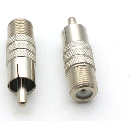 50pcs RCA Male Plug to F Female Coax Jack Adapter Connector Cable Coupler RG59 RG6