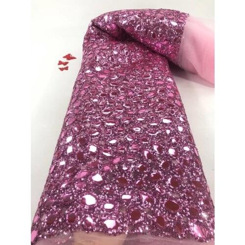 9 colors option popular embroidered tulle lace fabric french lace fabric ZH-988814 with sequins