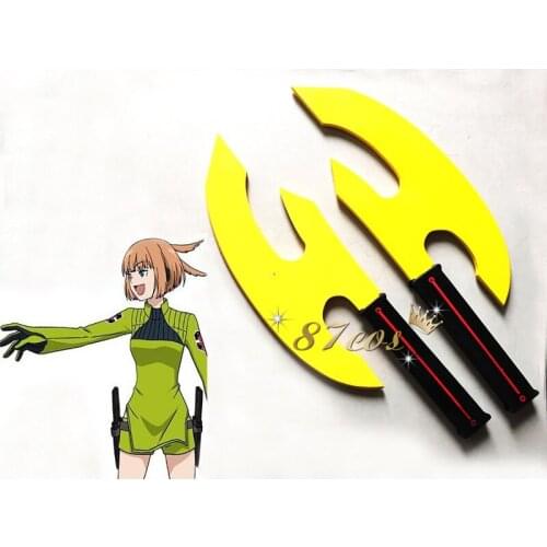 Anime World Trigger Konami Kirie Double Axe Cosplay Props Weapon Halloween Carnival Custom Hand Made Prop