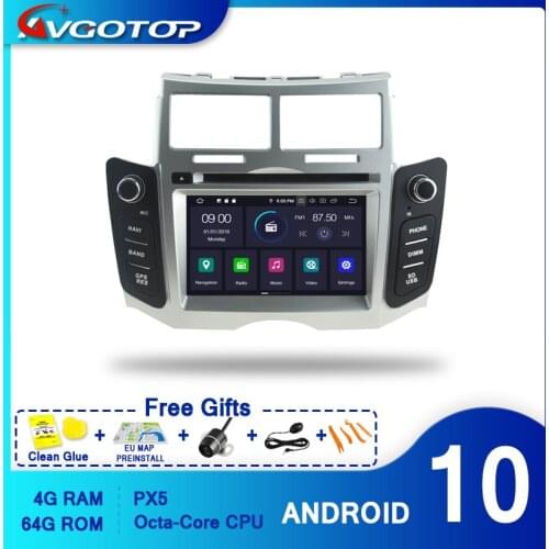 AVGOTOP Android 10 CAR DVD PLAYER for TOYOTA YARIS 2005-2011 IPS HD Screen Auto Radio Carplay Wifi
