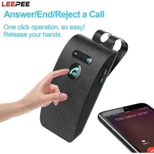 V5.0 Bluetooth Car Bluetooth Handsfree Kit Audio Receiver Speakerphone Speaker Music Player Sun Visor Clip Wireless