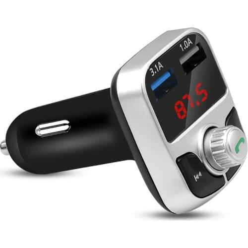 Bluetooth 4.2 MP3 Player Handsfree Car Kit FM Transmitter Support TF Card U Disk QC2.0 3.1A Fast Dual USB Charger Power Adapter