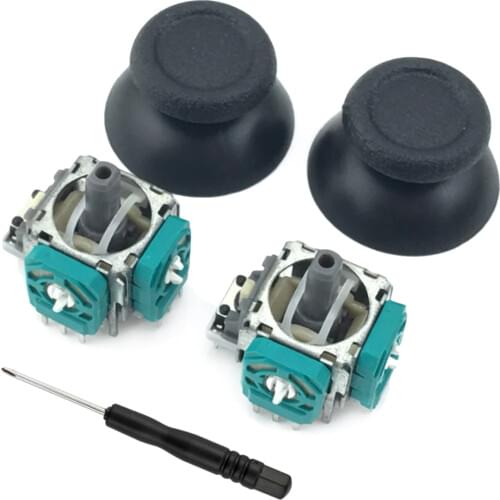 Bevigac 2PCS 3D Potentiometers Sensor Joystick Thumb Sticks Thumbsticks Cap Screwdriver for PS4 Slim Pro XBOX One Controller