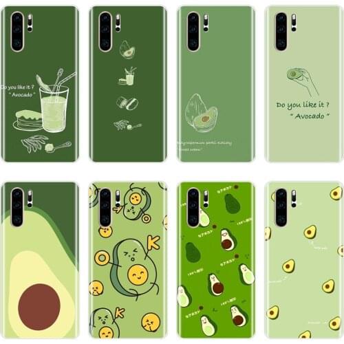 For Huawei P20 Lite P Smart Plus 2019 Case Silicone Green Avocado Soft Back Cover For Huawei P30 Lite Pro P Smart Z Phone Case