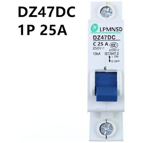 DZ47 1P 25A DC 250V Circuit breaker MCB 1 Poles C45
