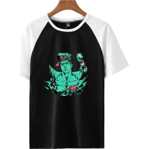 JoJo Bizarre Adventure short sleeve t shirt patchwork tshirt anime plus size top tees summer tops sportswear t-shirt