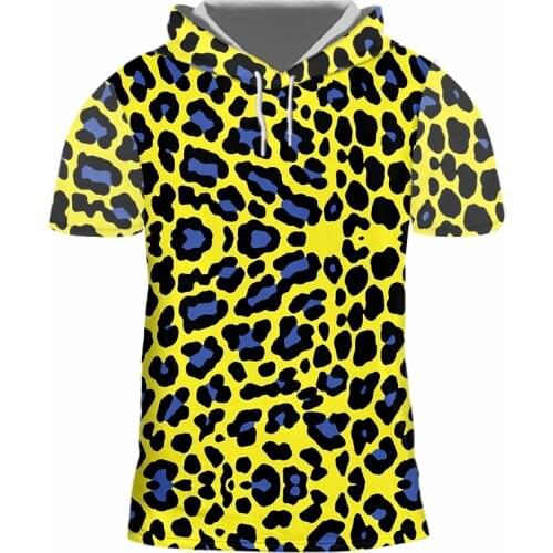 IFPD EU Size Hooded T Shirt Hombre New Short Animal 3D Tshirt Print Leopard Spot Streetwear Custom Man Summer Hoodie T-shirts