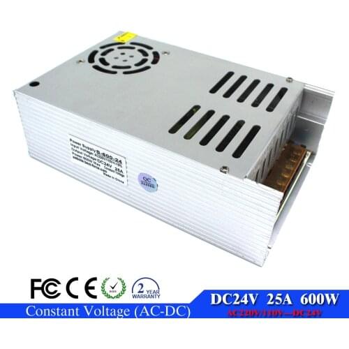 Power Supply dc24V 25A 600W led driver fonte 24v for LED Strip Lamp CNC 3D Print transformer 220v 110v to dc24v USP With CCTV