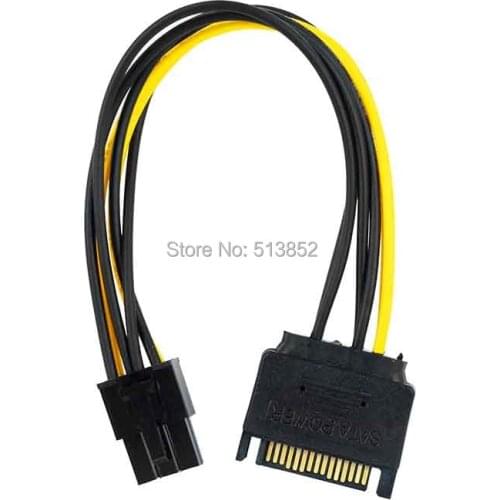 6Pin SATA Power Supply Cable for BTC Miner PC PCIe PCI-E PCI SATA Machine Cable Adapter