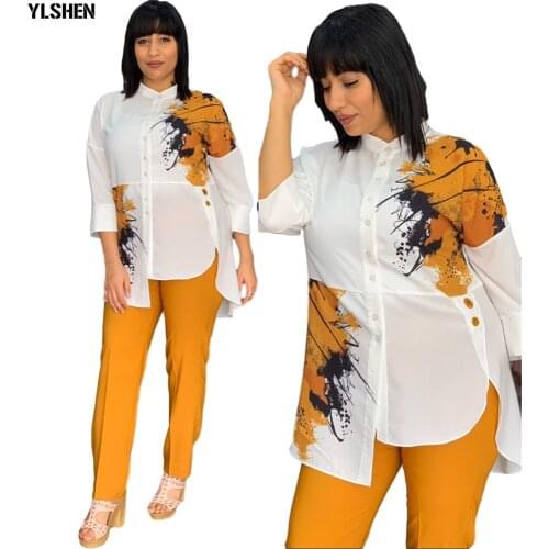 2 Two Piece Set Women Tracksuit Summer Plus Size Sportwear Elegant T Shirt Top + Pants Suits Office Outfits Matching Sets 2020