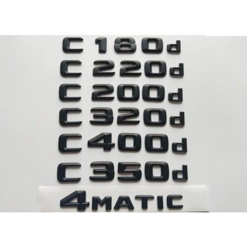 Matt Black Emblems for Mercedes Benz W204 W205 C180d C200d C220d C240d C250d C260d C300d C320d C350d C400d C500d 4MATIC CDI