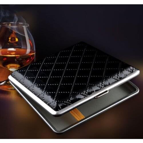Metal PU Cigar Pocket For Holding 20Pcs Cigarette Tobacco Storage Case Container Box Holder Cool Design Au03 21 Dropshipping