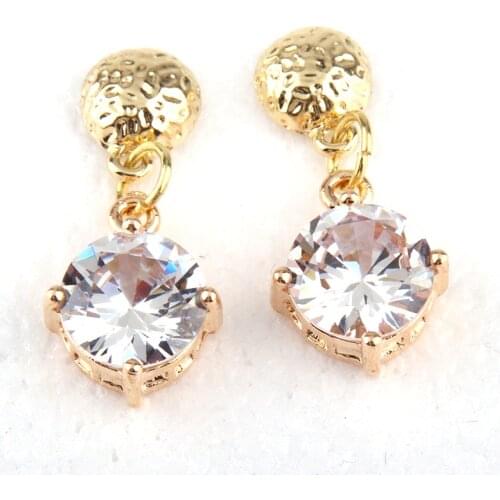 Fashion Gold Shiny big Crystal and drop Pendant Earring For Women holiday gift