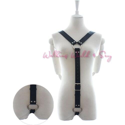 Male Sexy Leather Harness Body Bondage Slave Strap + Penis Ring Fetish Belt Bondage Restraint Adult Sex Toys For Man Gay Cosplay