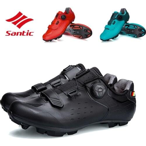 Santic Team Athletic Bike Self-Locking Shoes Mountain Cycling Men Shoes Breathable Ultralight Bicycle Carbon Fiber Shoes