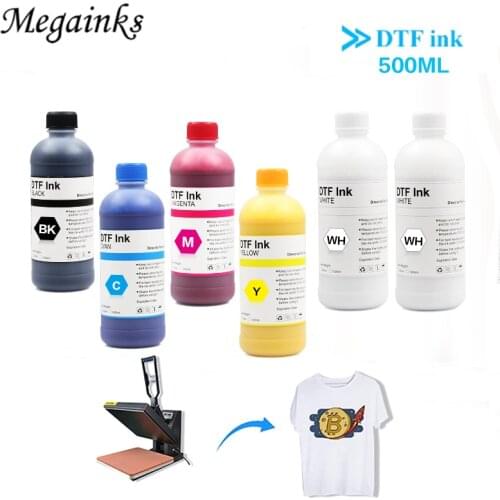 500ML*6PCS DTF ink kit for direct transfer film for PET film DTF ink all desktop & large format DTF printer 1BK 1C 1M 1Y 2WH