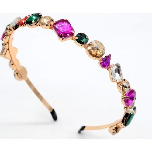 Diamond hair hoop with dinner shopping classical decorative hair color sponge hair hoop with drilling crystal hair band