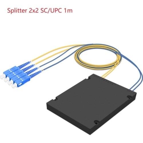 SCUPC PLC Splitter 2x2 2x4 2x8 2x16 2x32 2x64 SC/UPC Fiber optical Splitter Single Mode optic splitter box FTTH Fibre Splitter