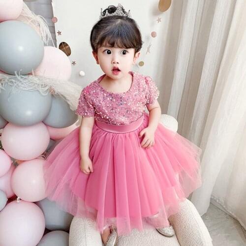 Kids Girl Wedding Dress 2021 Summer Elegant Prom Bowknot Princess Birthday Party Gown baby girl bow dress vestido princess dress