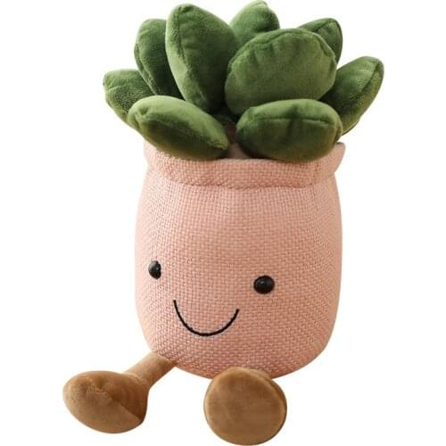 25CM Plants Plush Stuffed Toys Lifelike Tulip&Succulent Soft Bookshelf Decor Doll Creative Potted Flowers Pillow Girls/Kids Gift