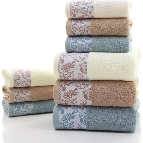 Drop Shipping Embroidery Cotton Bath Towels Beach Towel For Adults Absorbent Terry Bathroom Towel Sets Men Women