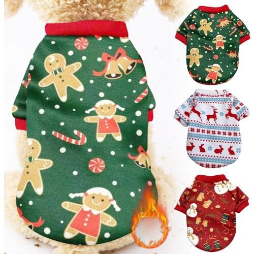 Christmas Dog Clothes for Small Medium Dogs Winter Pet Clothing Warm Cotton Dog Coat Vest Shirt Costume Chihuahua Yorkies Outfit