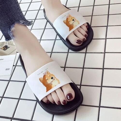 Sandals for women 2021 Fashion Home Indoor Slippers Cartoon Pattern Kawaii Print Slipper Outdoor Leisure Non-slip Slides Ladies