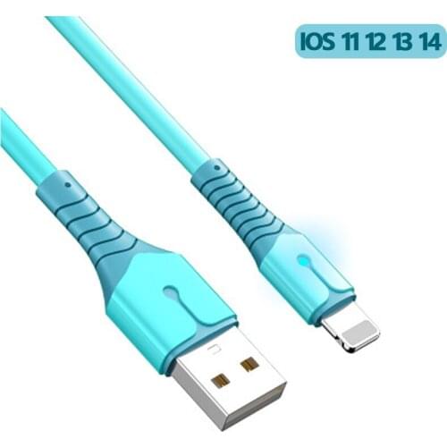 USB Data Cable For iPhone 12 Mini 12 Pro Max X XR 11 XS 8 7 6s Liquid Silicone Charging Cable USB Data Cable Phone Charger Cable