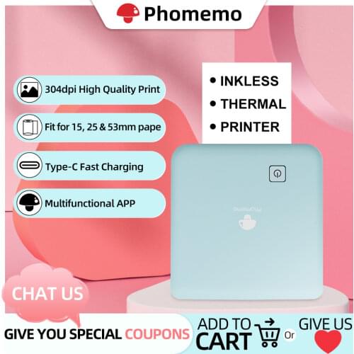 Phomemo M02Pro Wireless Printer 300dpi Thermal Sticker Printer Compatible Bluetooth For iOS&Android Phone DIY Work Office Family