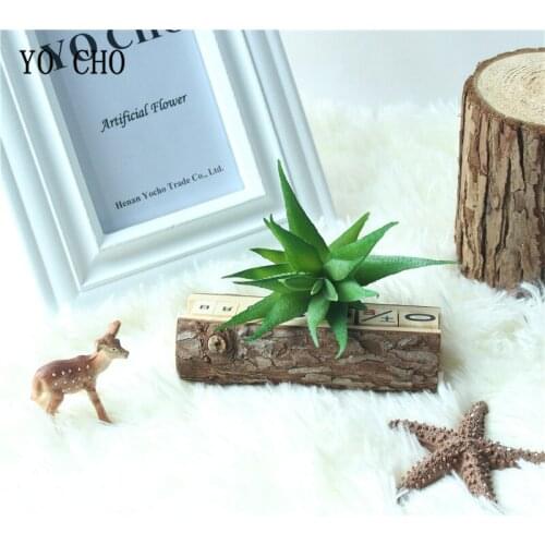 YO CHO 1PC Assorted Realistic Green Faux Artificial Succulent Plants Aloe Foliage DIY Fake Grass Plant Home Garden Decoration