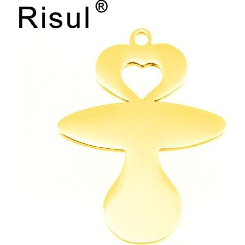 Risul baby nipple charms women pendant&necklace stainless steel blank moms jewelry gift high qulity wholesale 100 units