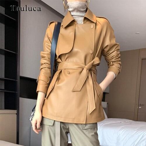 Soft Real Sheepskin Genuine Leather Coat Jacket Women Fall Winter Clothes Casual British Stylish Jacket Fashion Trench Oversized