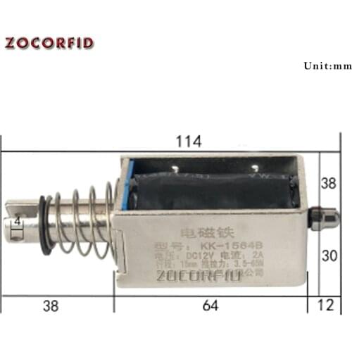 1564 3.5-65N DC12V Electric Bolt Lock Push Pull Cylindrical Solenoid Lock Stroke Access Control Electric Electromagnetic Lock