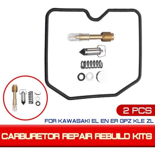 2pcs Motorcycle Carburetor Rebuild Kits Repair Change Tools For Kawasaki EL EN ER GPZ KLE ZL 500 600 GPZ 500 S 1983-87