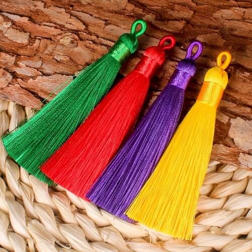 2pcs/lot hook circle tassels silk fringe bangs flower tassel trim decorative tassels for curtains home decoration accessories