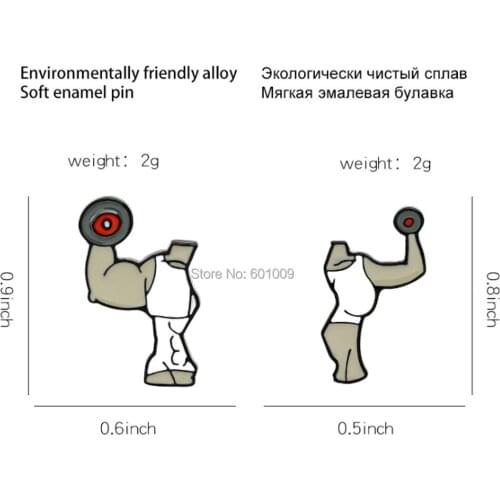 20/Lot Fitness Lovers Dumbbell Chocolates Cola Popcorn Brooch Pin For Lapel Figure Toys