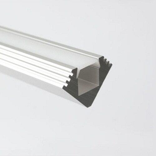 45-MDF corner accent aluminum profile housing with diffuser lens and mounting clips for LED strip lights MOQ 10x1m free shipping