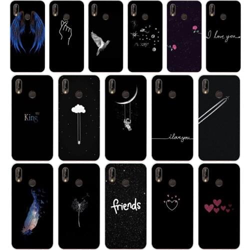 45AA Line Art Face Abstract Pattern Silicone TPU Protective Cover Phone Case On For Huawei P20 30 Pro Lite Case Soft