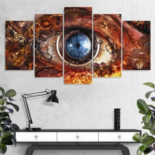 5 Pieces Wall Art Canvas Painting Eye Abstract Poster Lens Psychedelic Modern Home Decoration Living Room Modular Pictures