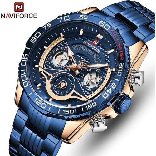NAVIFORCE Mens Watches Top Brand Luxury Fashion Quartz Watch Men Waterproof Stainless Steel Date Male Clock Relogio Masculino 24