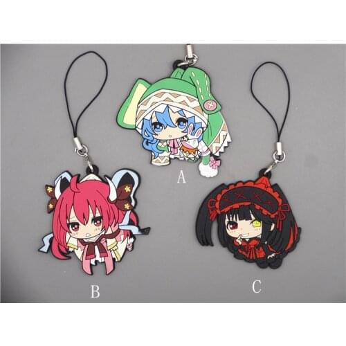 DATE A LIVE Yoshino Original Japanese anime figure rubber Silicone sweet smell mobile phone charms/key chain/strap D146