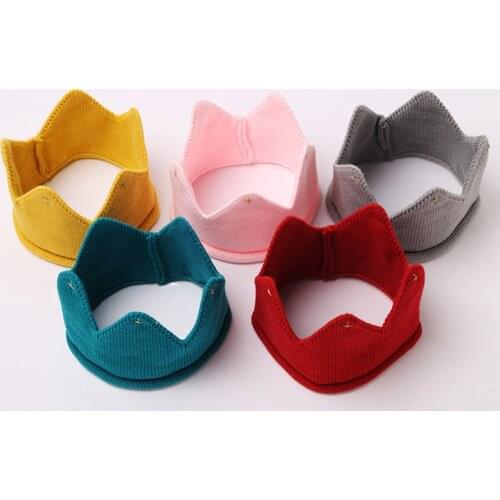 Knitted Crown Soft Cotton Baby Winter Hat Cap Newborn Photography Props For Birthday Party Decor Accesssories