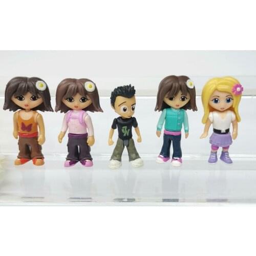 4/5Pcs Assemble PVC Action Figure Boy Flower Girl Family Pretend Play Model Capsule Toy Gift For Child Adult