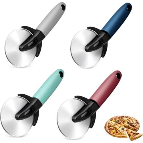 Round Pizza Cutter Wheel with Protective Cover and Holder Sharp Pizza Blade Stainless Steel Ergonomic Durable Blade