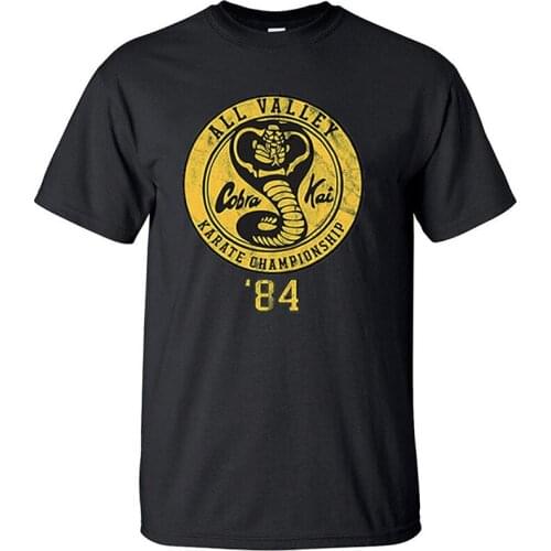 Tshirt Men Obra Kai All Valley Karate Championship T Shirt Shirts Cotton Vintage Tops Tshirts Tshirts Short Sleeves Tees T-Shirt