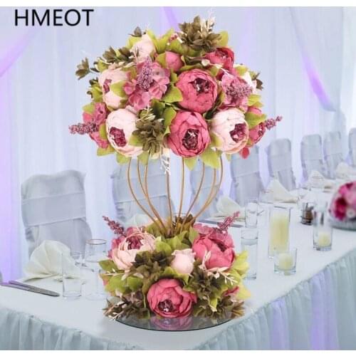 Cutomize Peony Artificial Flower Row Arrangement Garland Table Flower Ball Wedding Backdrop Layout Road Guide Party Stage Layout