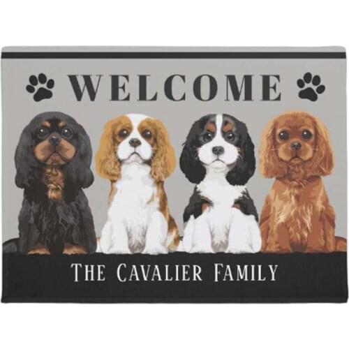 Cavalier Spaniel Doormat Home Decoration Entry Non-slip Door Mat Rubber Washable Floor Home Rug Carpet